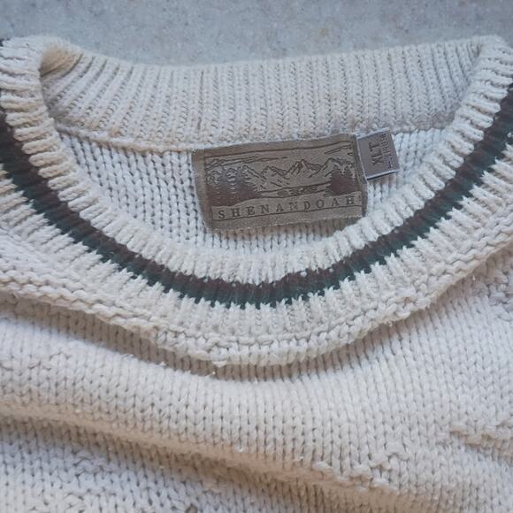 Vntg USA-Made Shenandoah XLT Deer Landscape Sweater 100% Cotton Heritage Lodge - Picture 8 of 13